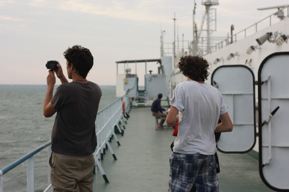 Taking photos of the sun setting over the Caspian was a daily activity